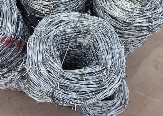 Silver 2.5mm 14x14 Barbed Wire Electo Galvanized Barbed Wire