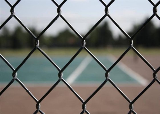 Residential 3.0mm Black PVC Diamond Chain Link Fence 10-30m For School Playground